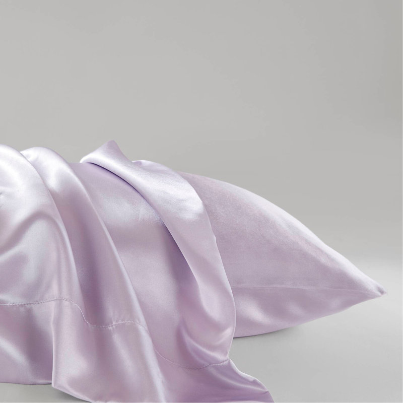 Ensemble de draps Satin Luxury, Couvre-lit double + 5 pièces supplémentaires, Mauve