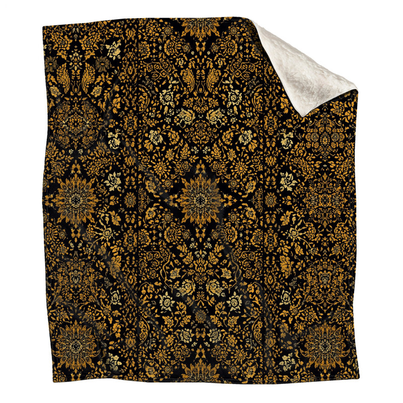 Couvertures damassées à motif floral complexe, 60 po L x 80 po H
