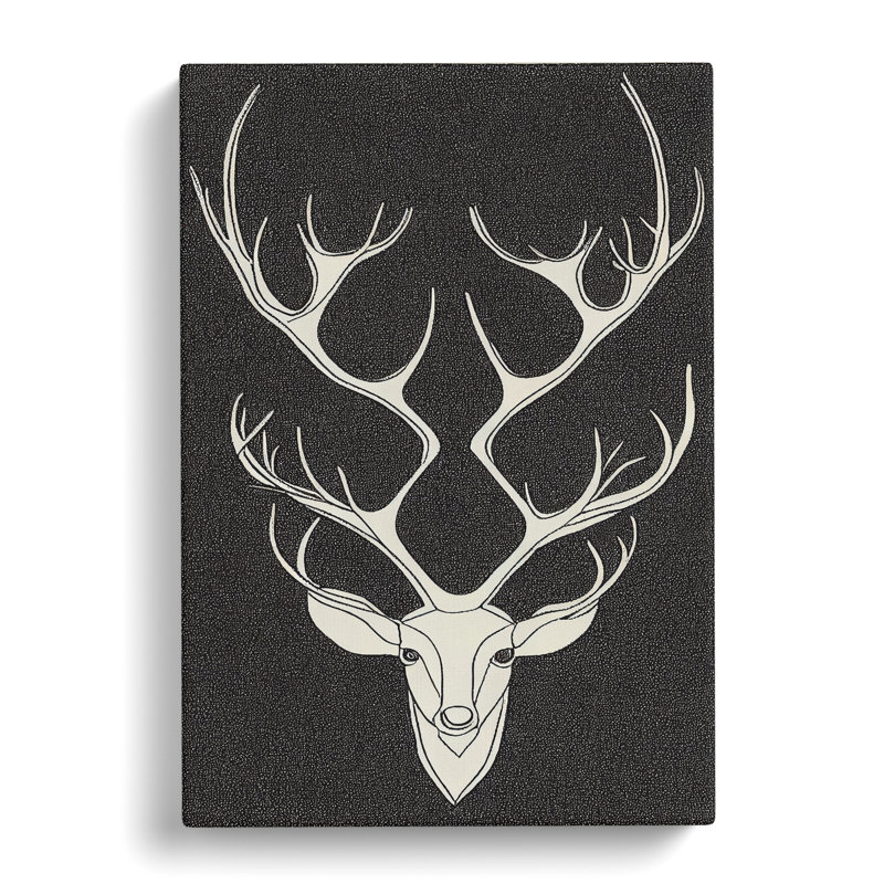 Bust Of A Stag No.1 - Wrapped Canvas Print, 50cm H x 35cm W x 3cm D