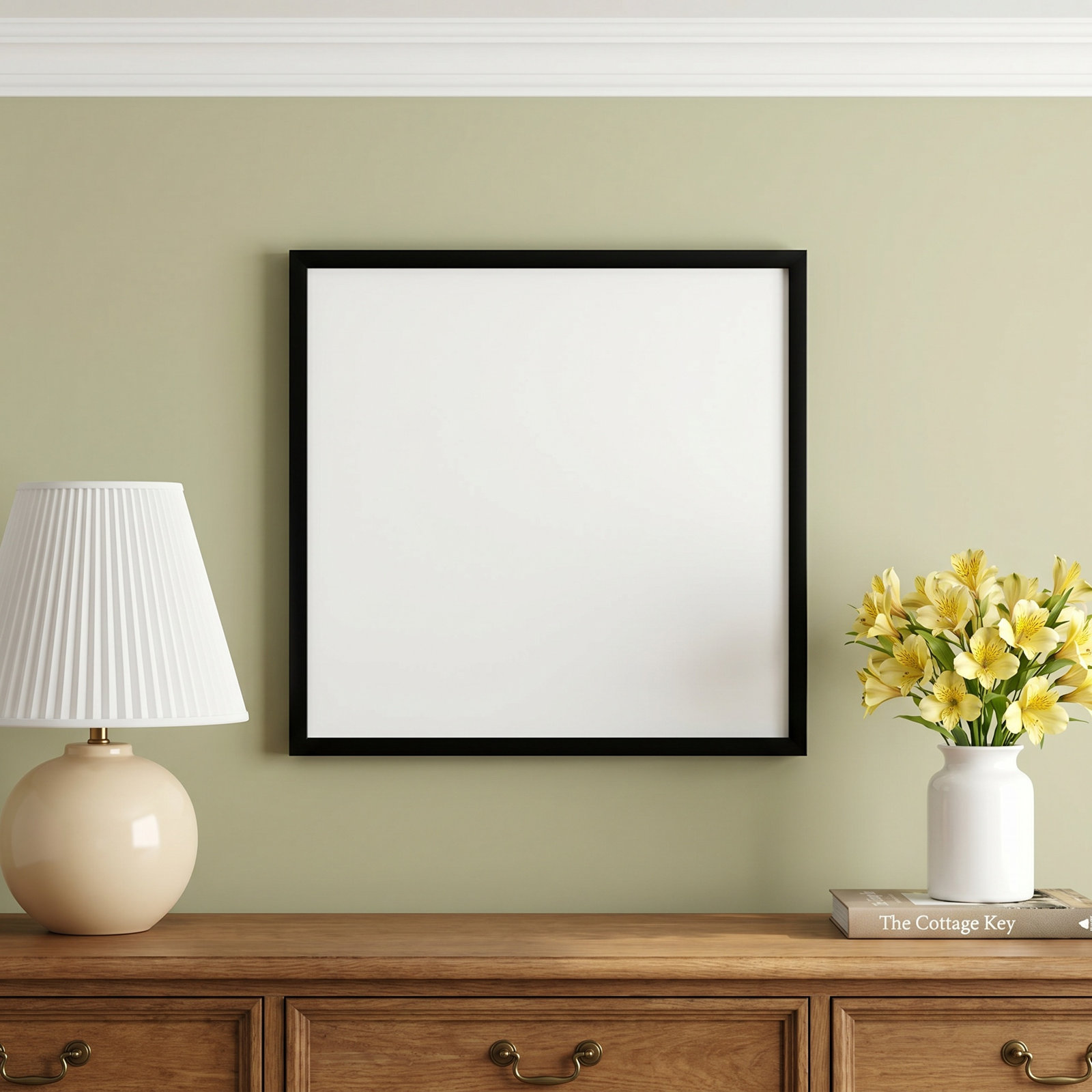 Julina "The Yellow Room" Painting, Black, 44" H x 44" W x 1.25" D