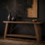 Console extra longue de 180 cm (70,9 po) à placer derrière un canapé, en noyer