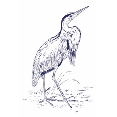Indigo Heron II by Melissa Wang - Painting on Canvas