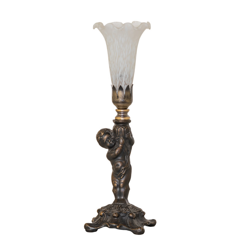 Mini-lampe 12 po Tiffany Pond, Blanc