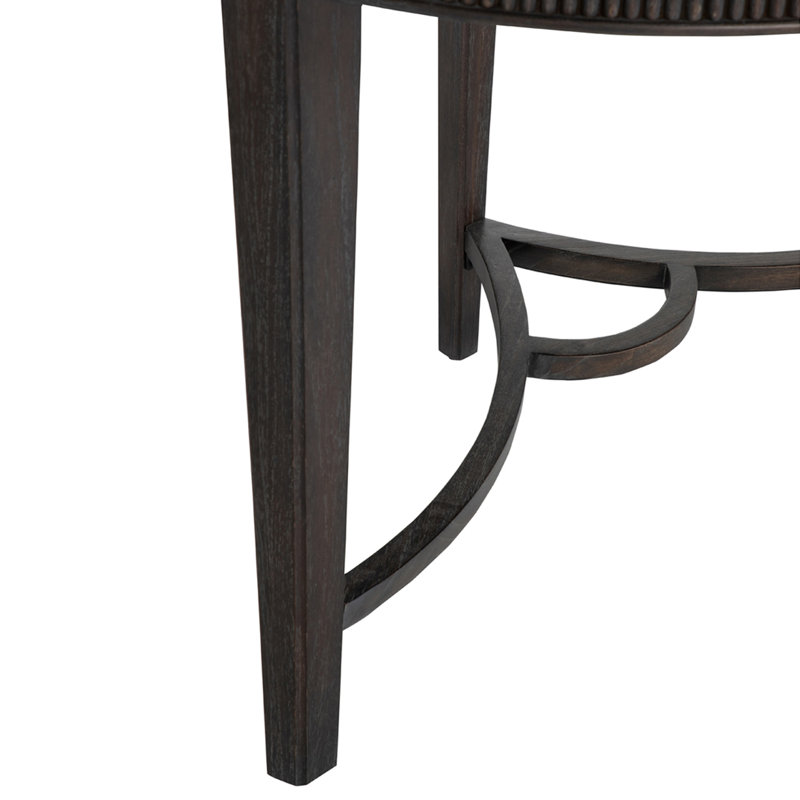 Whitlock Extendable Ash Oval Solid Wood Dining Table, Cerused Forest Black