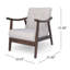 Chaise de style Mid-Century moderne avec revêtement beige et structure d'appoint brun