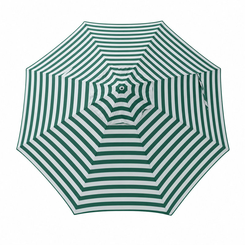 Auvent / poteau de remplacement pour parasol 9 pi x 8 pi Richart, Rayures vert forêt / toile