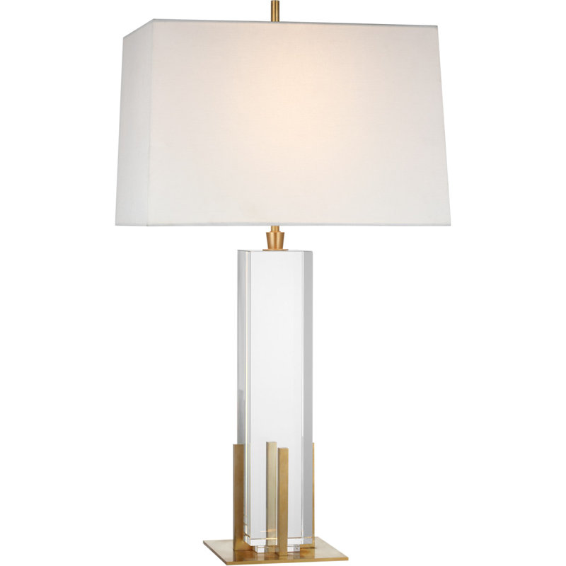 Thomas O'Brien Gironde Large Table Lamp, Crystal/Antique Brass