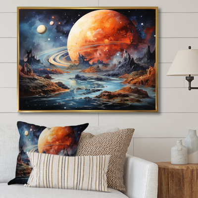 Orange, noir, astronomique, espace, rêves I