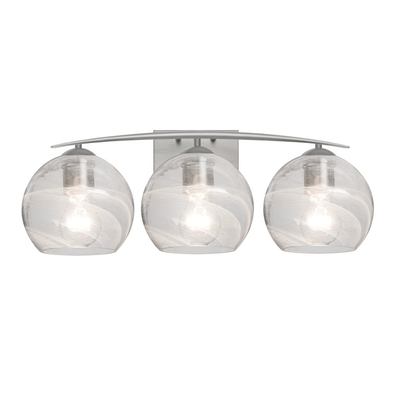 Éclairage pour meuble-lavabo 3 lumières Ivers, Nickel satiné, Vapeur transparente