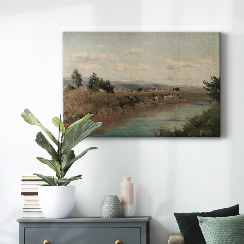 "Vintage Landscape -Dxxv" sur toile, Toile tendue, H 41 po x l 61 po x P 1,5 po