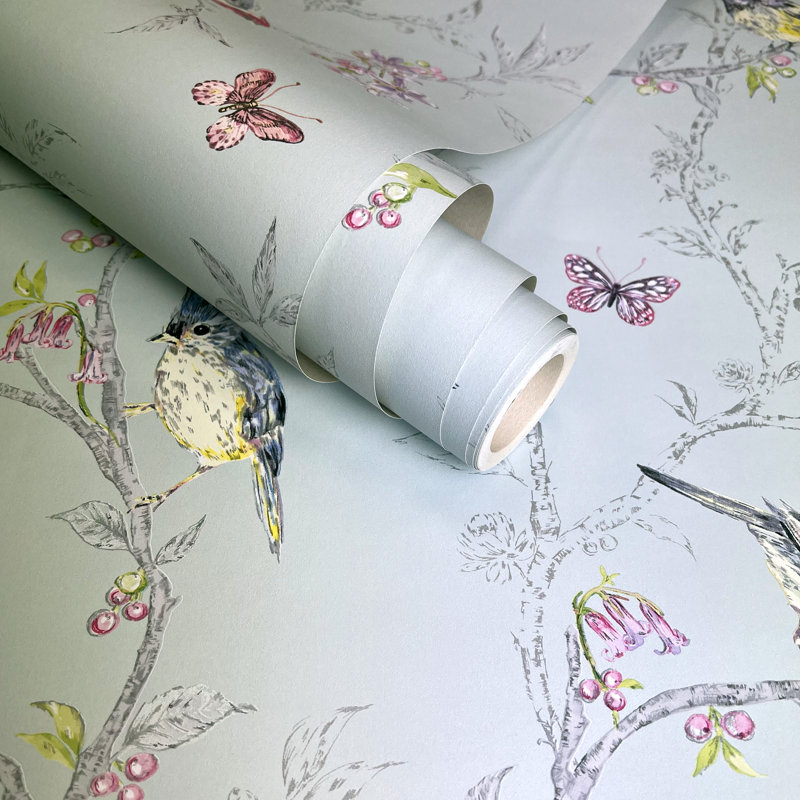 Rouleau de papier peint Jhanai Phoebe Trail L 33 pi x l 20,8 po, Bleu sarcelle