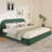 Elegant Queen Size Upholstered Bed Frame, Velvet Fabric Queen Bed Frame With Headboard, Wood Platform Bed With Solid Frame For Bedroom, Green-626967756