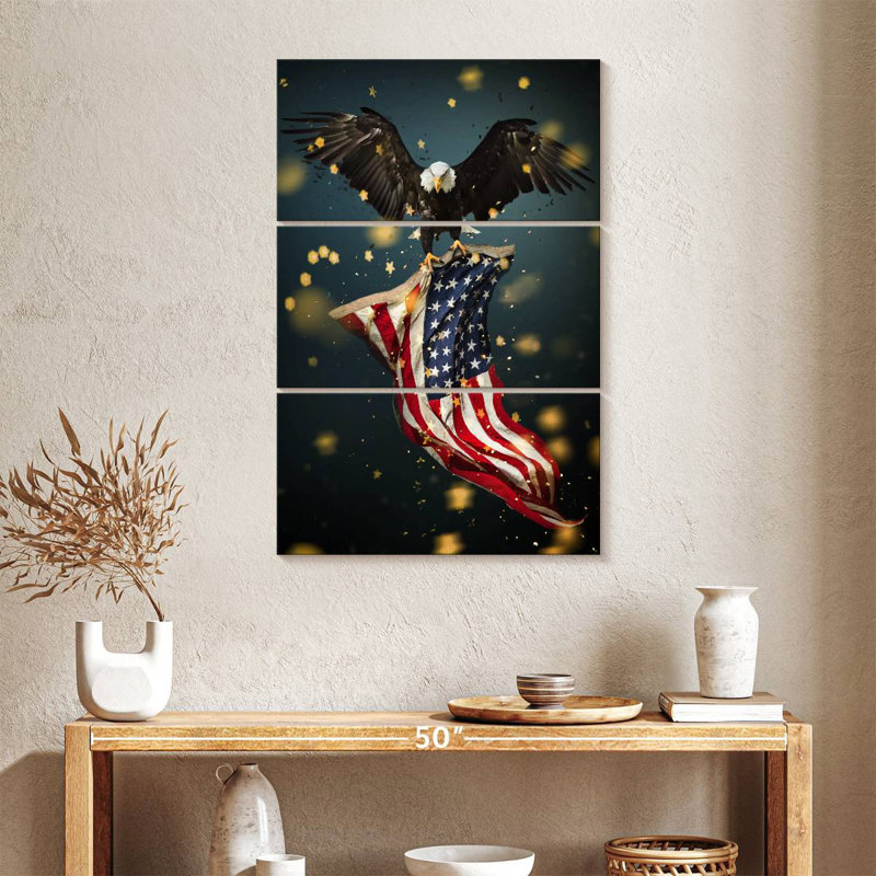 Borges Eagle Carrying USA Flag, 38" H x 24" W