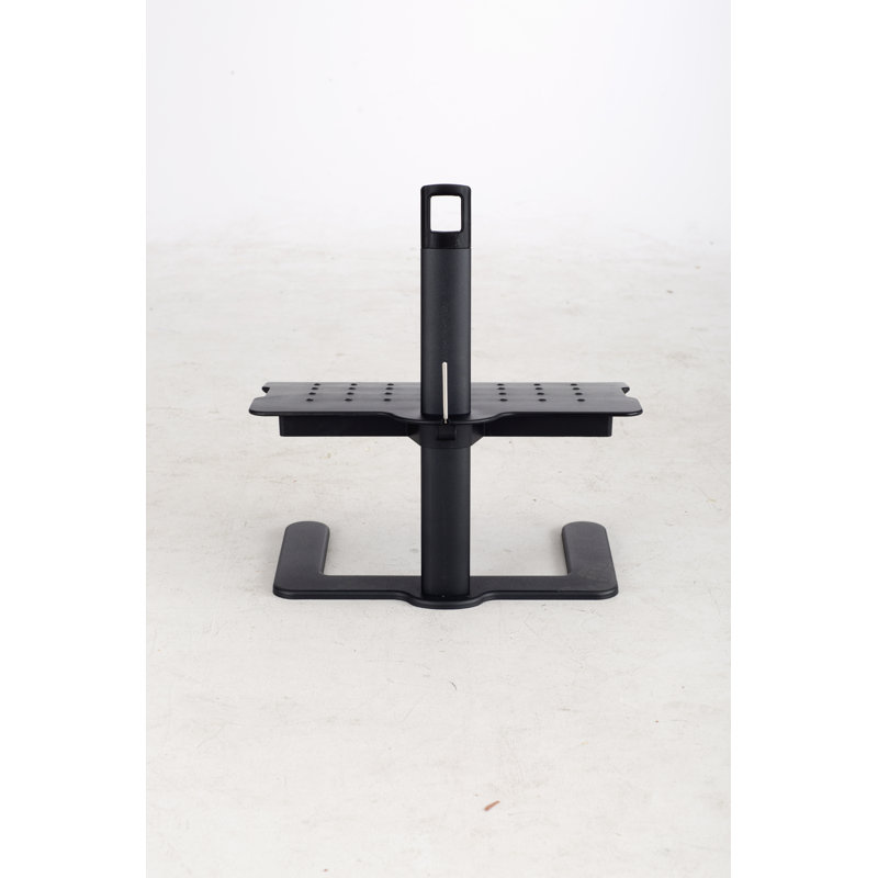Black Adjustable Height Aluminum and Steel Footrest