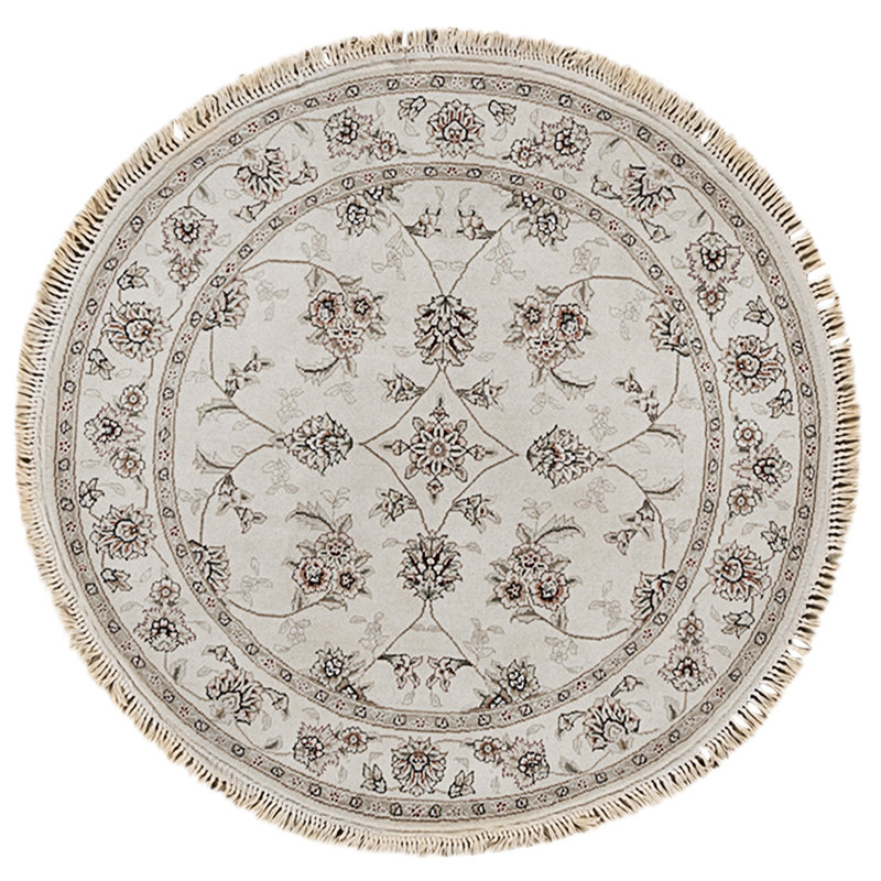 High-Quality Hand-Knotted Ivory Area Rug
