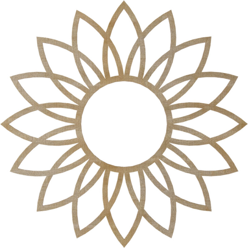 Médaillon de plafond en bois Daisy, H 32 po x l 32 po x P 0,38 po, Noyer blanc