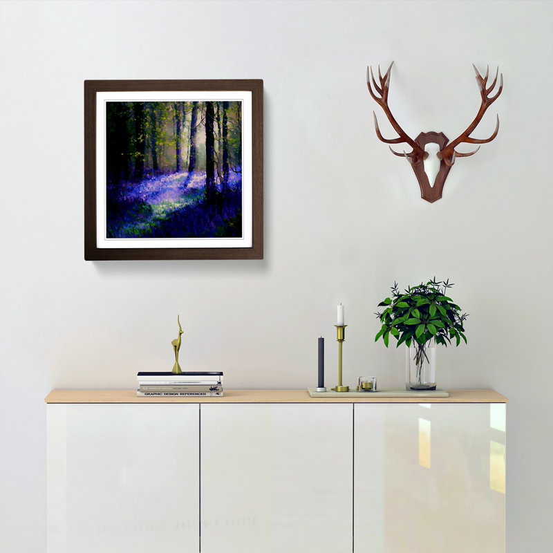 Single Picture Frame Print on Wood, Walnut