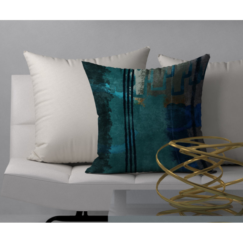 Coussin décoratif carrée à droite unique, 24 po x 24 po