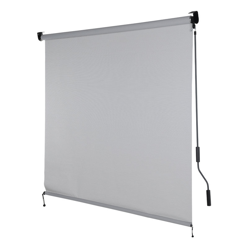 Rideau roulant en tissu solaire sans cordon Aoodor 5% Openness, l 60 po, Gris clair