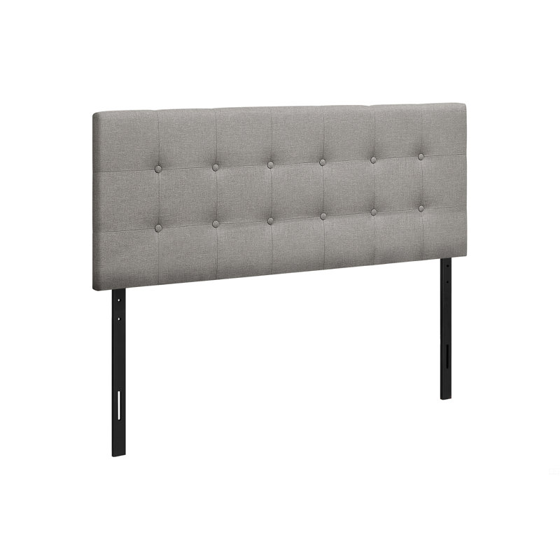 Lit, tête de lit seulement, chambre à coucher, revêtement, aspect lin, Brun gris, Full