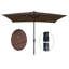 10 x 6,5 t Parasol de patio rectangulaire solaire à DEL avec parasol imperméable à l'eau avec manivelle et bouton-poussoir inclinable pour terrasse de jardin-684588177