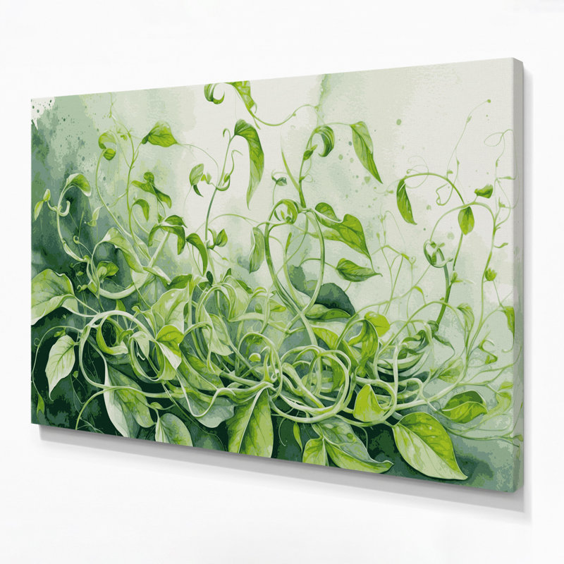 Art mural sur toile, "Légumes à pois" vert, H 11 po x l 14 po