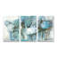 Ensemble de 3 panneaux muraux sur toile - "Hydrangeas In Glass Jars Blue" par Carol Rowan 