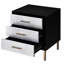 Table de chevet 3 noir, argent et or
