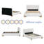 Structure de lit double en bois avec revêtement en tissu d'ameublement (blanc)-1023725560