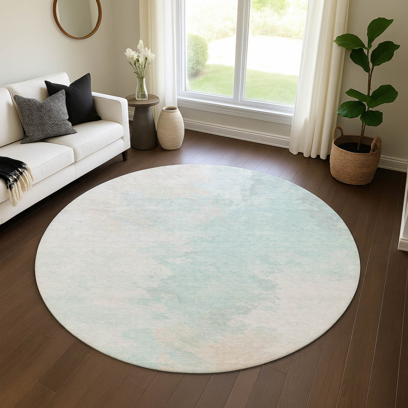 Premium Machine Washable Varasteh AMF1675 Abstract Rug, Round 8'