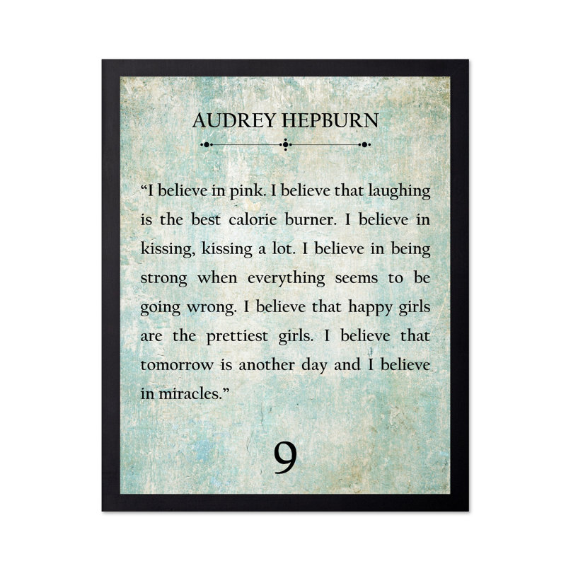 Audrey Hepburn I Believe in Pink No1, H 24 po x l 32 po, Affiche, Sans cadre