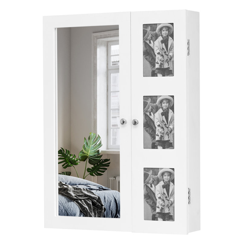 Armoire à bijoux murale avec miroir Akemy