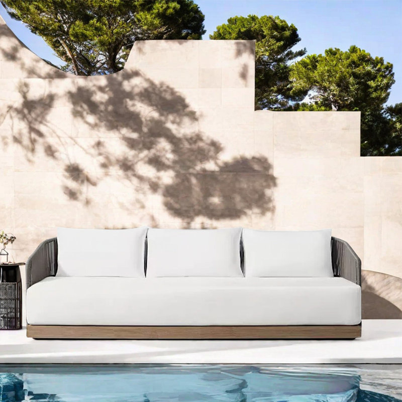 Canapé d'extérieur en osier 78,74 po avec coussins Sunbrella®
