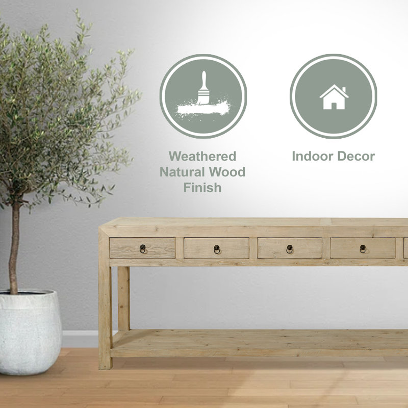 110'' W Solid Wood Console Table