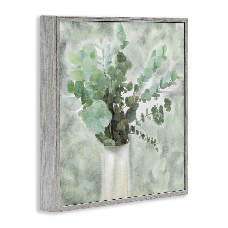 «Sage Green» peintre Eucalyptus dans un vase blanc, Estampe numérique Farmhouse, H 24 po x l 24 po x P 1,5 po
