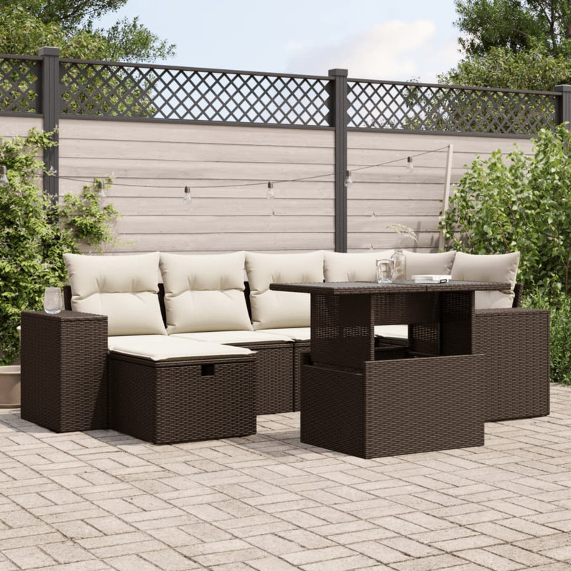 Grand canapé modulaire en rotin PE Vidaxl