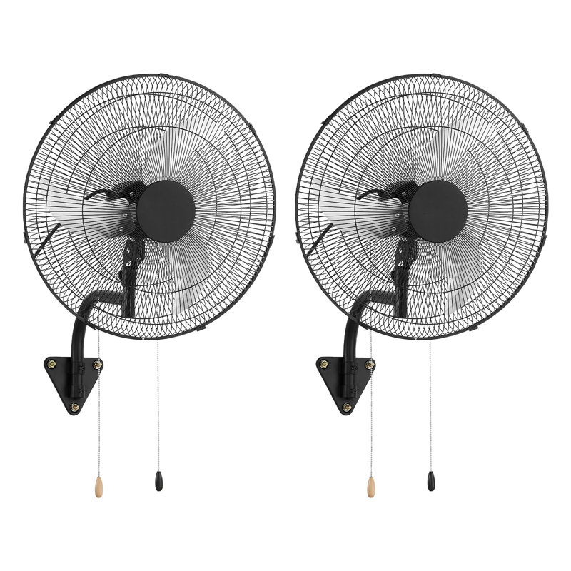 Ventilateur mural, ventilateur mural oscillant de 20 po, 3 vitesses, longue distance de circulation d'air, angle de rotation réglable, mécanique puissant pour l'industrie, commercial, garage, atelier, gymnase