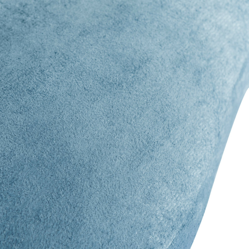 Canapé en chenille à profil bas de 85 pouces avec coussins Millie, Bleu denim