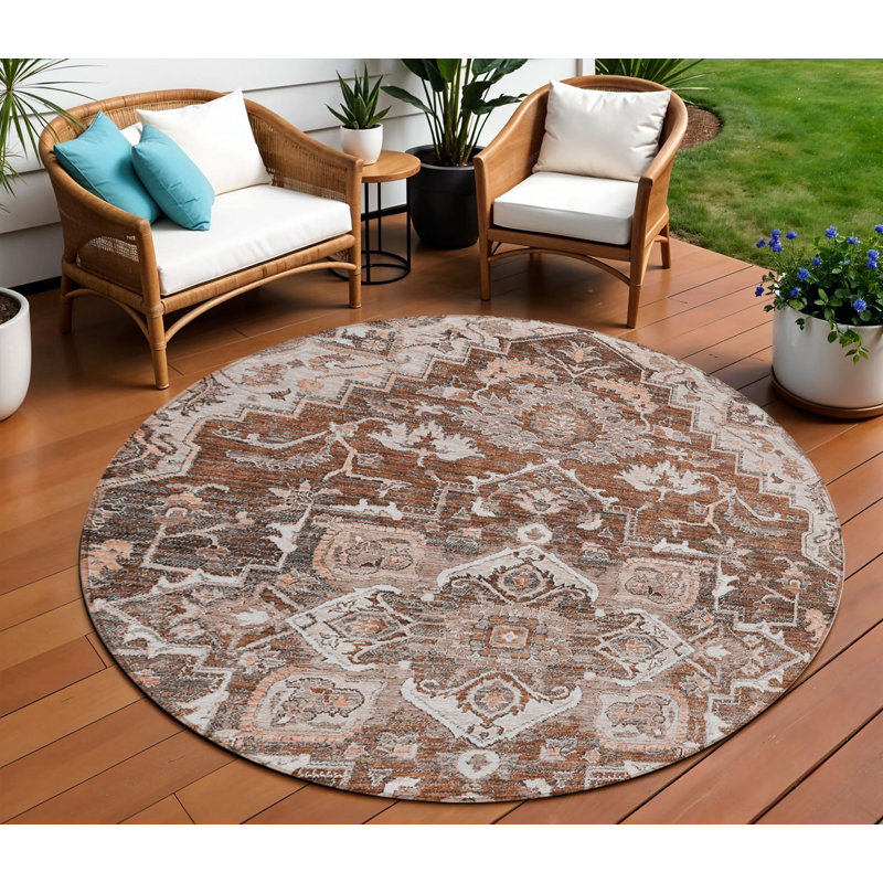 Tapis d'intérieur rond 8 pi Terra Cotta