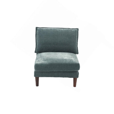 Magnifique chaise sans accoudoirs de couleur minérale en tissu 1pc Morgan