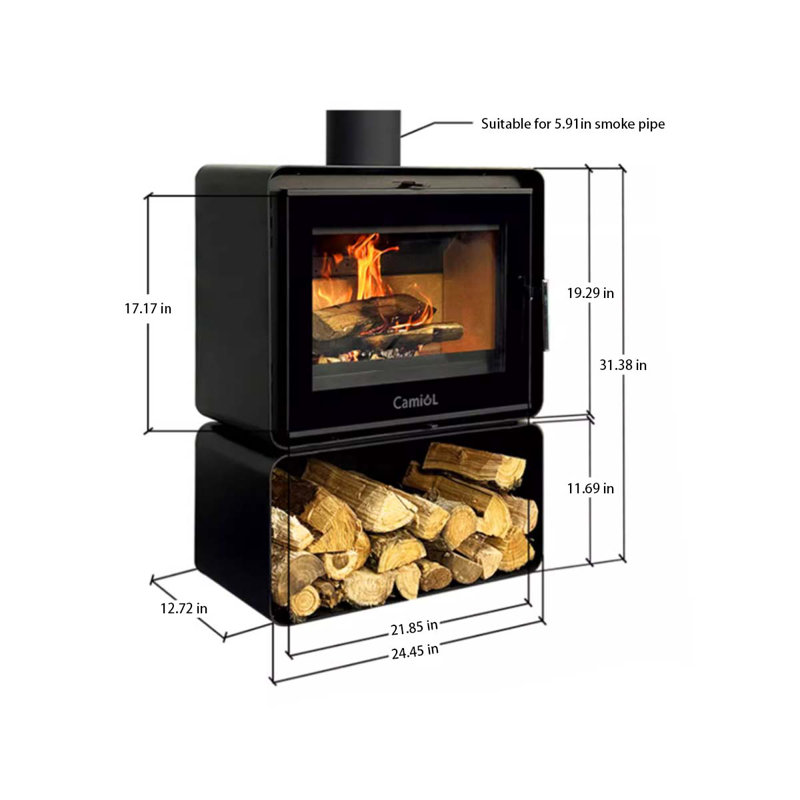 Wood stove for indoor domestic heating