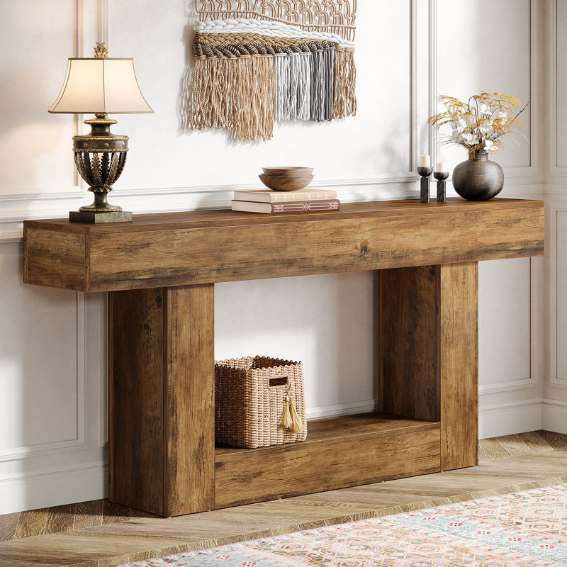 160cm Console Table, Vintage Brown, Vintage Brown