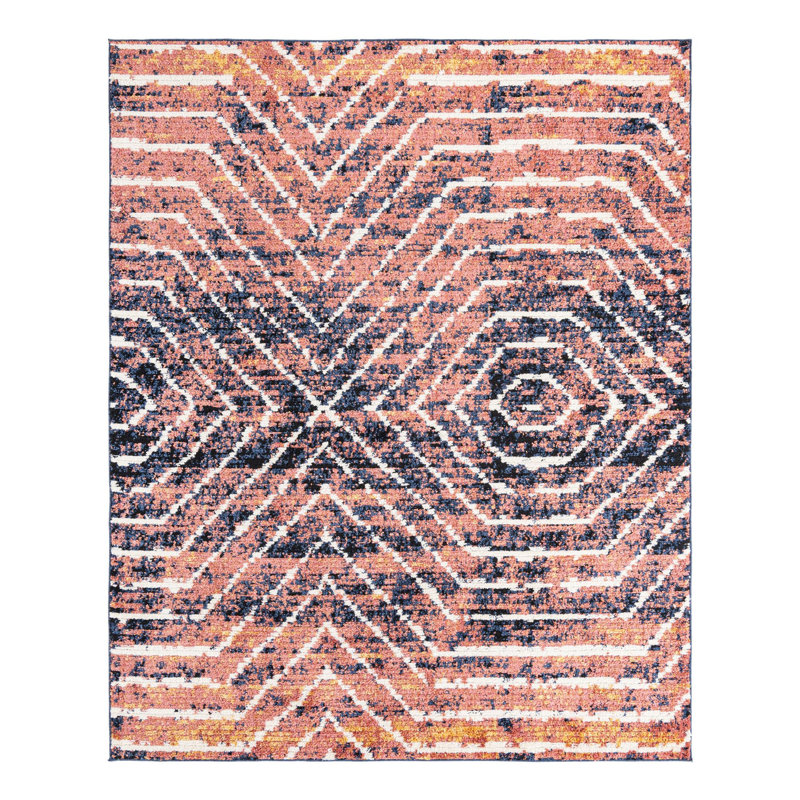 Tapis géométrique tissé à la machine Jacynthia Quimby, Rectangle 7 pi 10 po x 10 pi