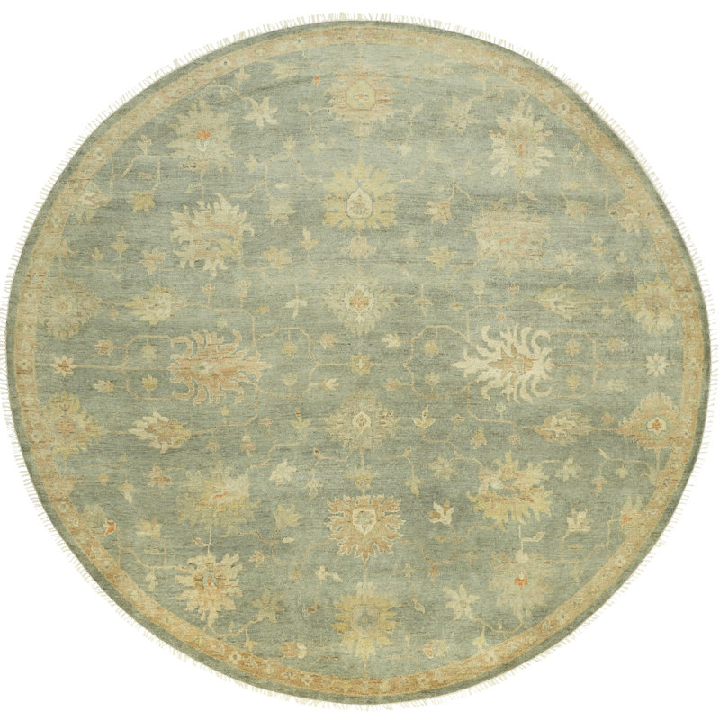 Wool Oriental Area Rug, Round 8'