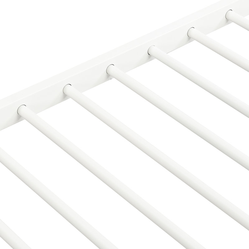 Lit superposé en métal avec lit gigogne blanc