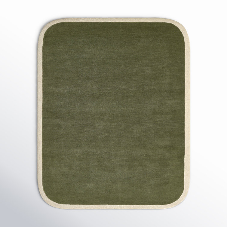 Hermione Hand Tufted Wool Area Rug in Green/Beige