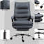 Fauteuil de massage inclinable chauffant en microfibre, gris foncé - inclinable 135, cinq modes, roues pivotantes pour fauteuil de mobilité avec repose-pieds, chauffage lombaire, rembourrage à deux niveaux, télécommande câblée