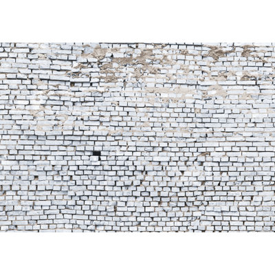 Boser White Brick 2.54m x 3.68m Wall Mural