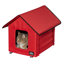 Maison pour chat chauffée - Lit pour chat à double porte avec toit à fermeture à glissière, coussin chauffant pour animal de compagnie et housse en sherpa - pour garage, porche, grange ou sous-sol par PETMAKER