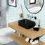 Lavabo de salle de bain vasque rectangulaire en céramique 16 po x 12 po en noir. Design moderne. Excellente qualité, faible capacité d'absorption d'eau. Surface de teinture. Fixation au-dessus du comptoir. Trou de drain central de 1 3/4 po. 16 x 12 po classique-125885506-125885508
